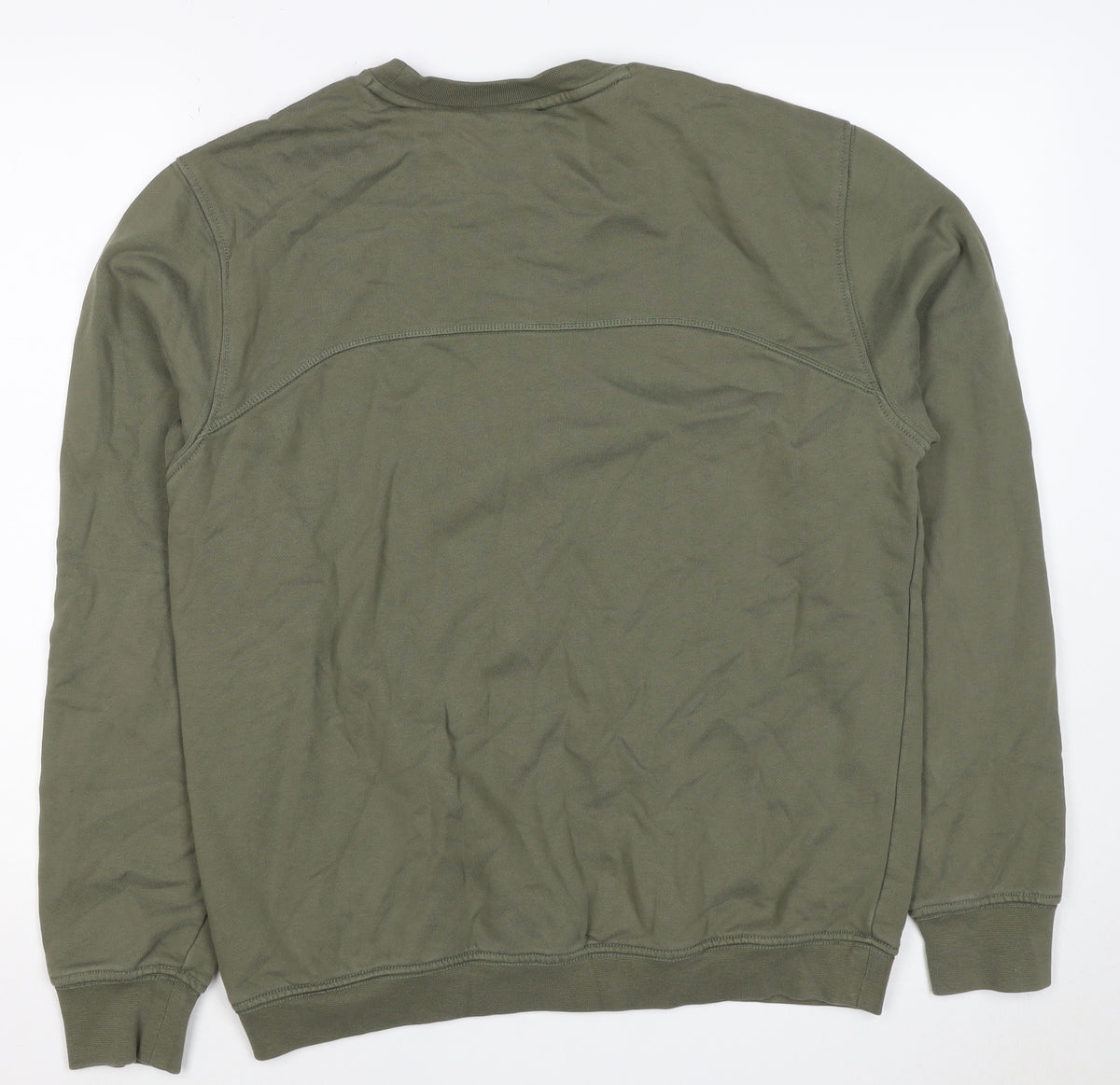 Napapijri Men’s Green M Pullover Crew Neck Logo Sweatshirt