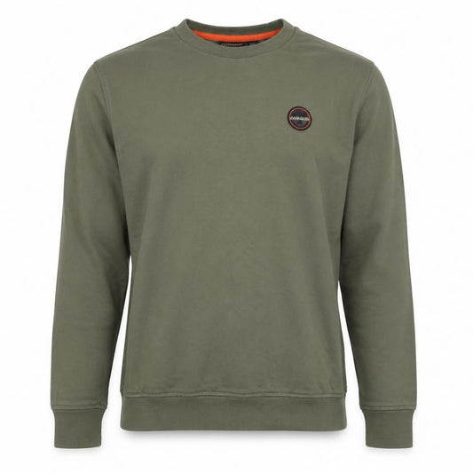 Napapijri Men’s Green M Pullover Crew Neck Logo Sweatshirt