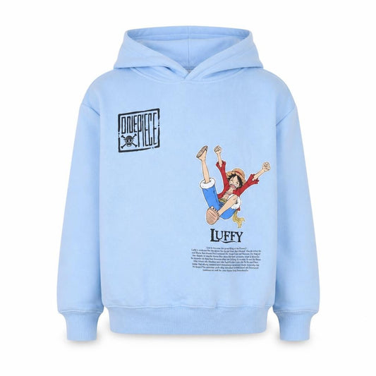 Zara Boys Blue 9-10 Years One Piece Luffy Graphic Print Pullover Hoodie