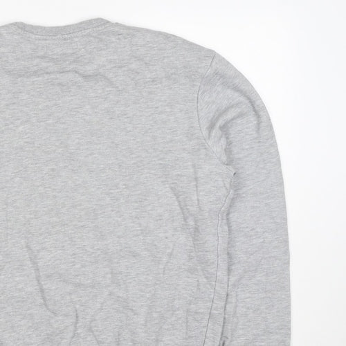 TU Men’s Grey Size S Crew Neck Pullover Fleece Sweatshirt