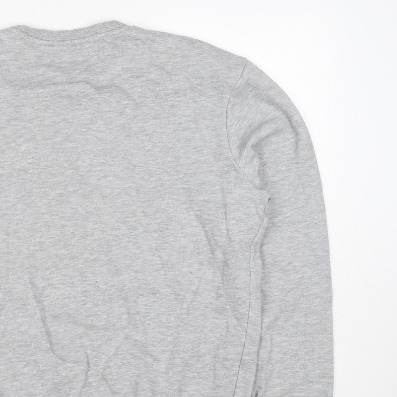 TU Men’s Grey Size S Crew Neck Pullover Fleece Sweatshirt