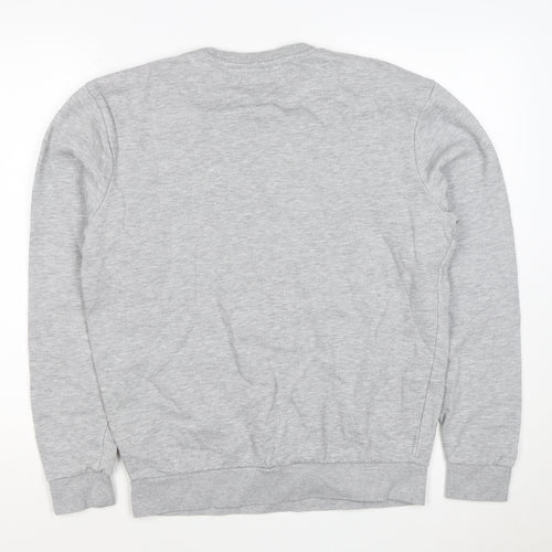 TU Men’s Grey Size S Crew Neck Pullover Fleece Sweatshirt