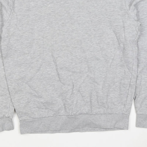TU Men’s Grey Size S Crew Neck Pullover Fleece Sweatshirt
