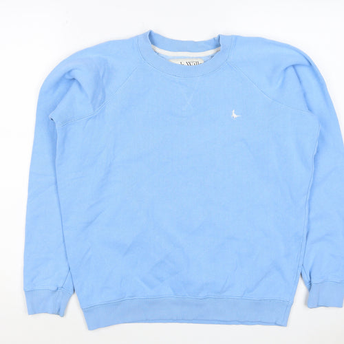 Jack Wills Women Blue UK 8 Pullover Fleece Logo Sweatshirt