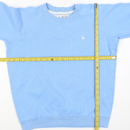 Jack Wills Women Blue UK 8 Pullover Fleece Logo Sweatshirt