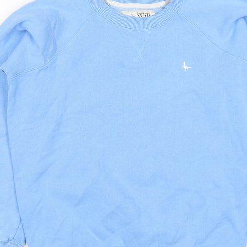 Jack Wills Women Blue UK 8 Pullover Fleece Logo Sweatshirt