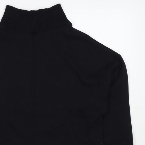 River Island Women’s Black M Roll Neck Pullover Sweatshirt Logo