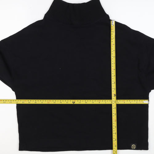 River Island Women’s Black M Roll Neck Pullover Sweatshirt Logo