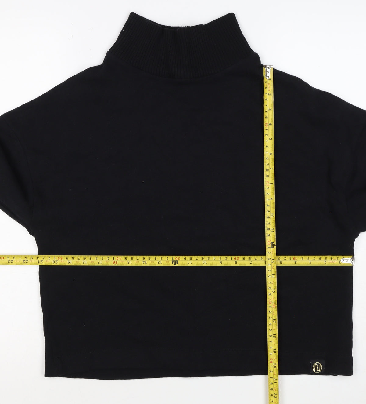 River Island Women’s Black M Roll Neck Pullover Sweatshirt Logo