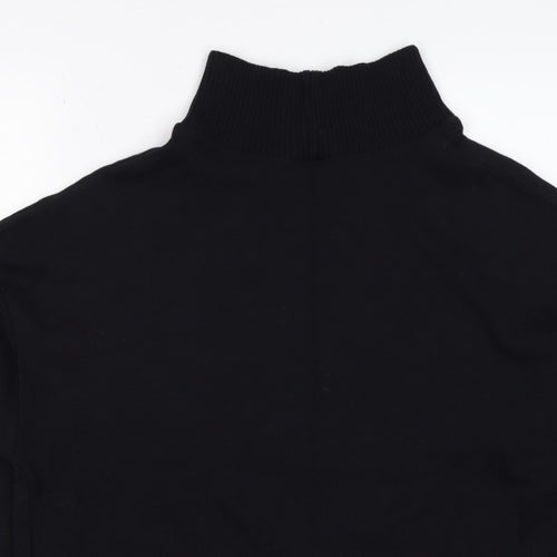 River Island Women’s Black M Roll Neck Pullover Sweatshirt Logo