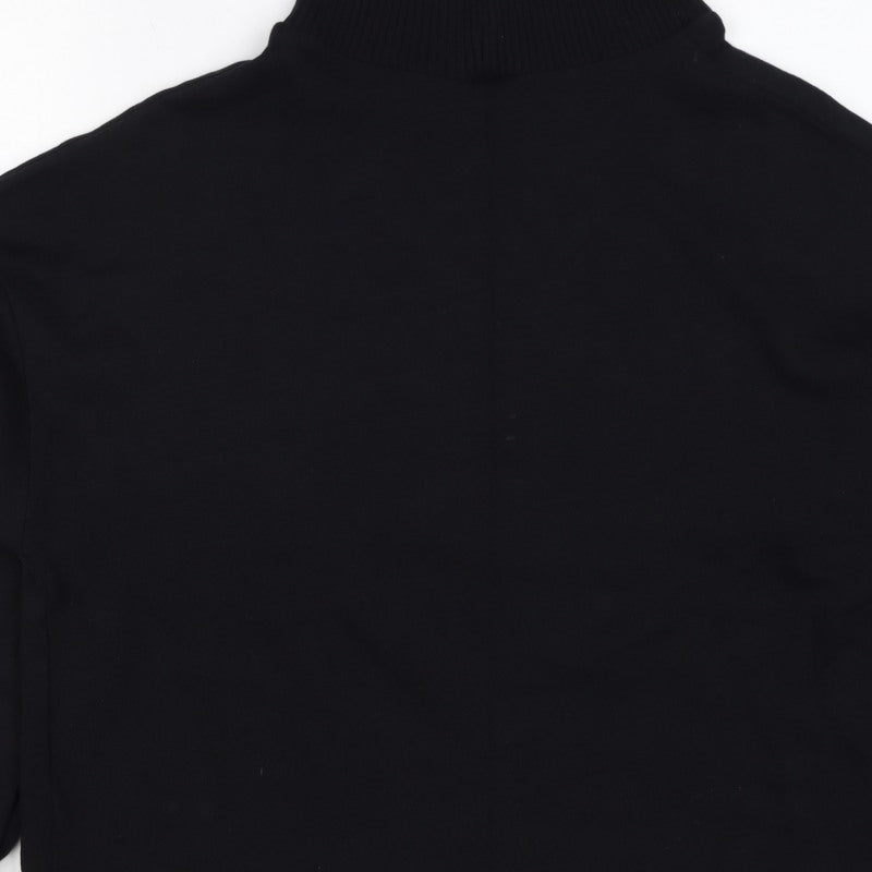 River Island Women’s Black M Roll Neck Pullover Sweatshirt Logo