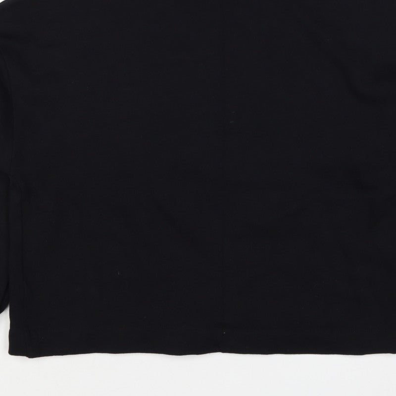 River Island Women’s Black M Roll Neck Pullover Sweatshirt Logo