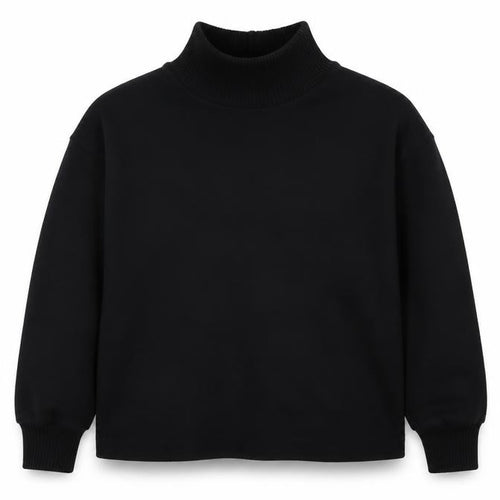River Island Women’s Black M Roll Neck Pullover Sweatshirt Logo