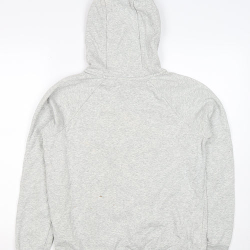 Nike Men's Grey S Pullover Hoodie Logo Pocket Cotton Blend