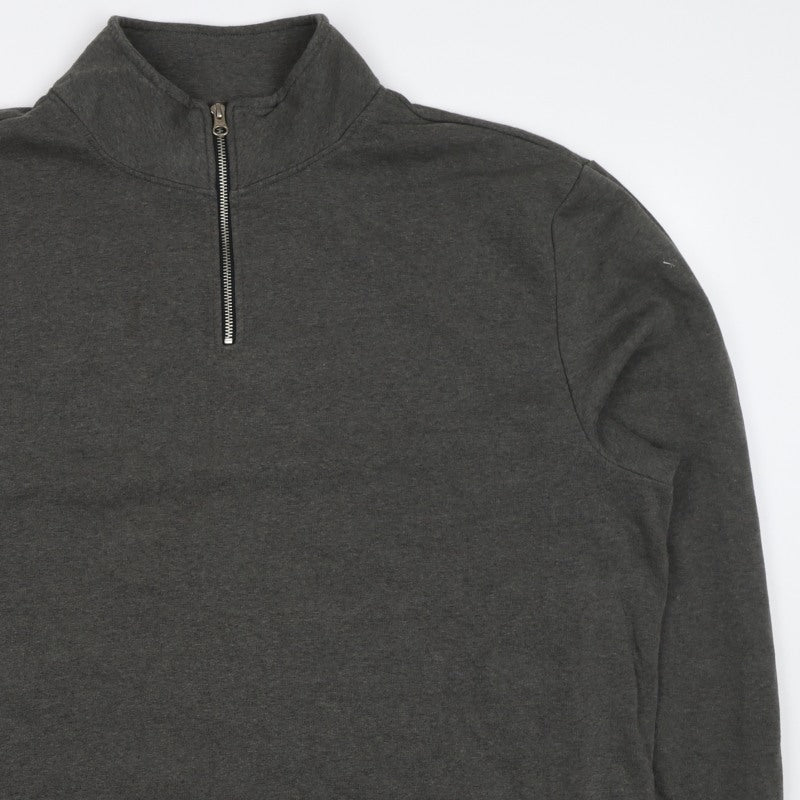 Livegy Men’s Grey XL 1/4 Zip Fleece Lined High Neck Sweatshirt NYC