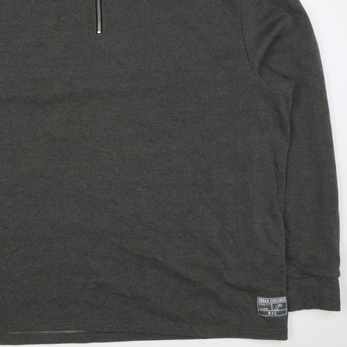 Livegy Men’s Grey XL 1/4 Zip Fleece Lined High Neck Sweatshirt NYC