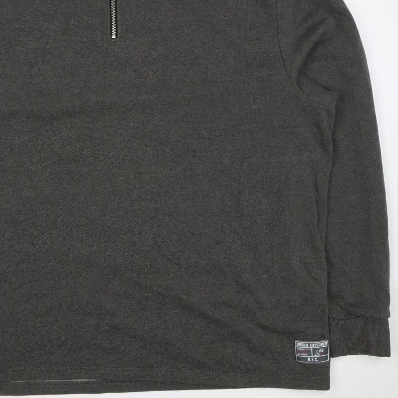 Livegy Men’s Grey XL 1/4 Zip Fleece Lined High Neck Sweatshirt NYC