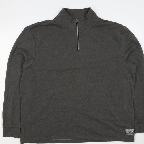 Livegy Men’s Grey XL 1/4 Zip Fleece Lined High Neck Sweatshirt NYC