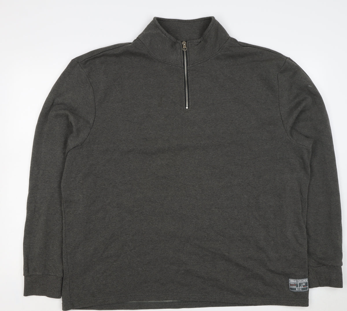 Livegy Men’s Grey XL 1/4 Zip Fleece Lined High Neck Sweatshirt NYC