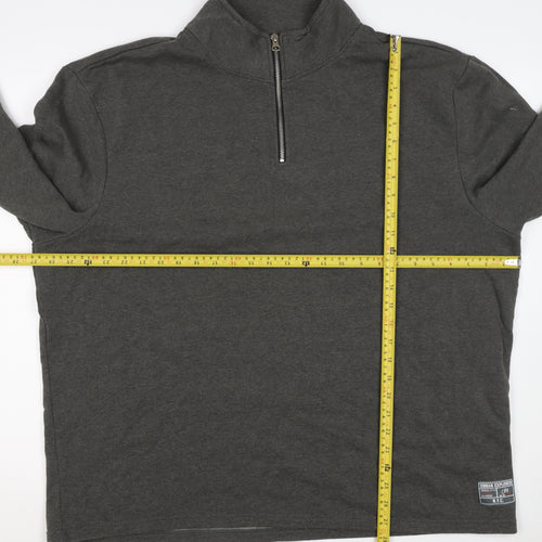 Livegy Men’s Grey XL 1/4 Zip Fleece Lined High Neck Sweatshirt NYC