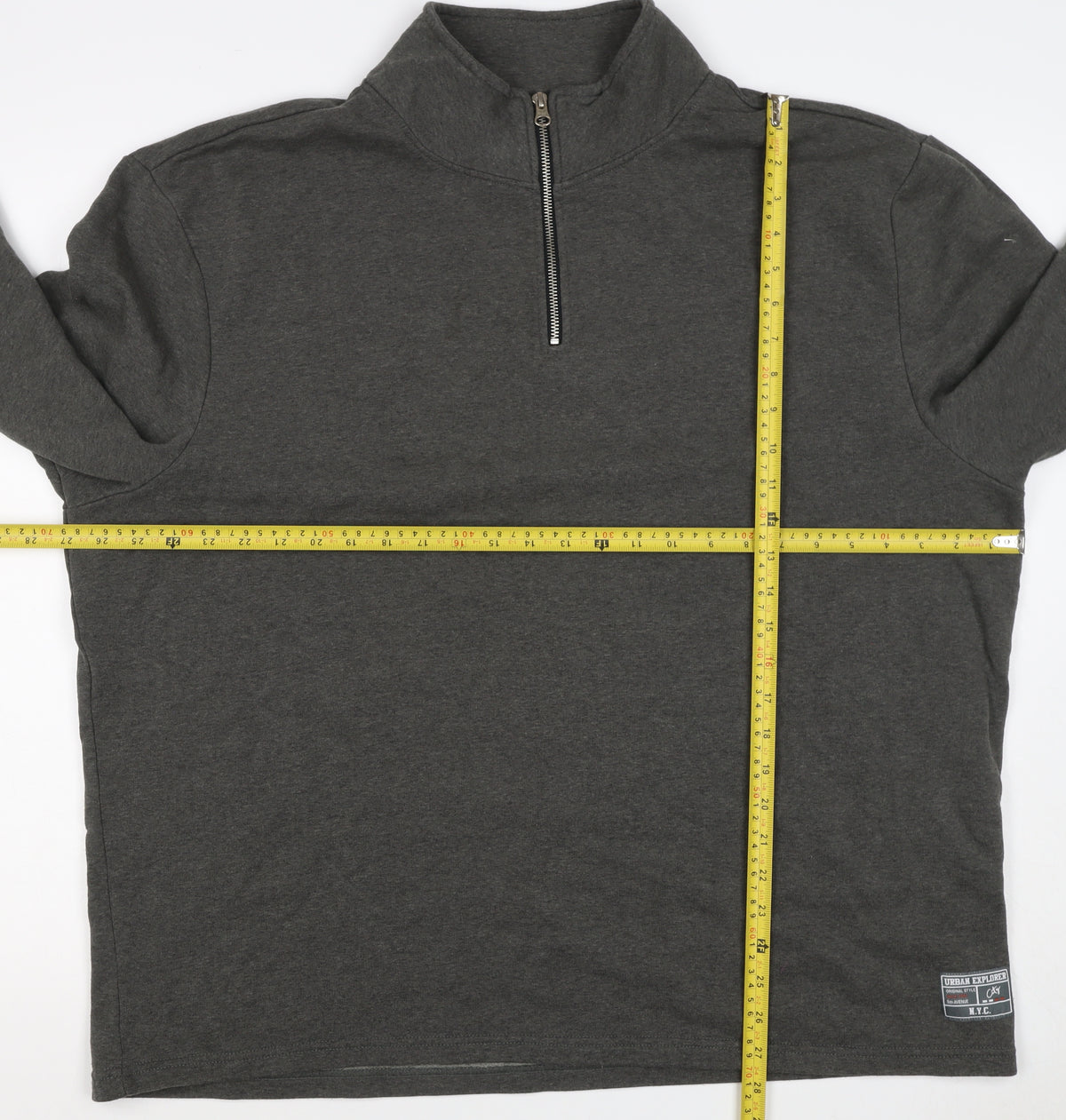 Livegy Men’s Grey XL 1/4 Zip Fleece Lined High Neck Sweatshirt NYC