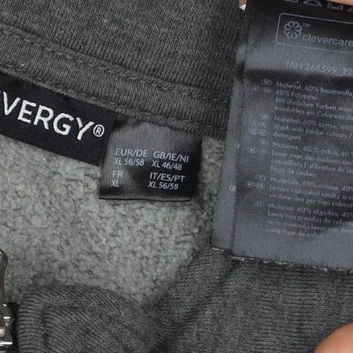 Livegy Men’s Grey XL 1/4 Zip Fleece Lined High Neck Sweatshirt NYC