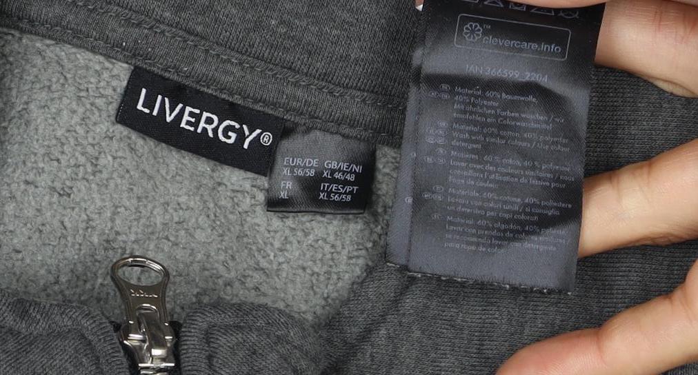 Livegy Men’s Grey XL 1/4 Zip Fleece Lined High Neck Sweatshirt NYC