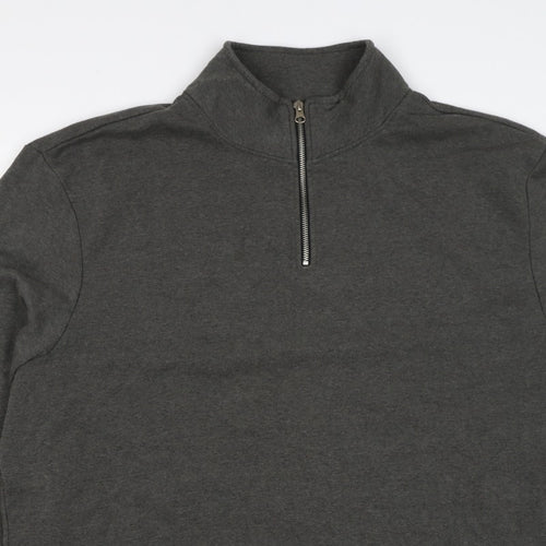 Livegy Men’s Grey XL 1/4 Zip Fleece Lined High Neck Sweatshirt NYC