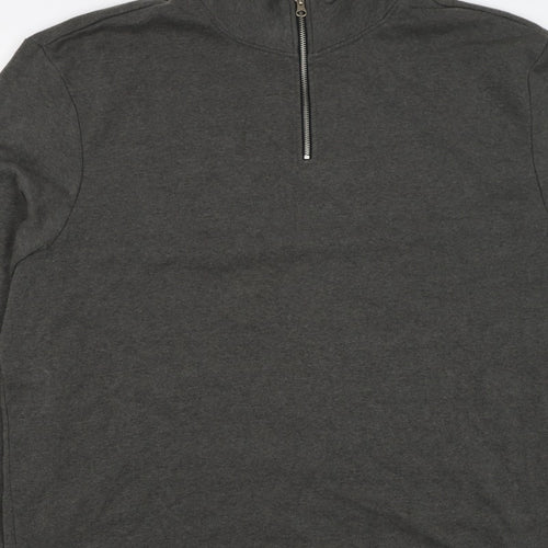 Livegy Men’s Grey XL 1/4 Zip Fleece Lined High Neck Sweatshirt NYC
