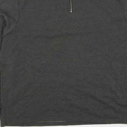 Livegy Men’s Grey XL 1/4 Zip Fleece Lined High Neck Sweatshirt NYC