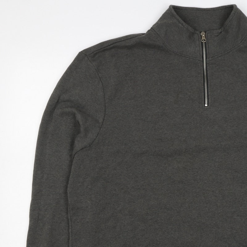 Livegy Men’s Grey XL 1/4 Zip Fleece Lined High Neck Sweatshirt NYC