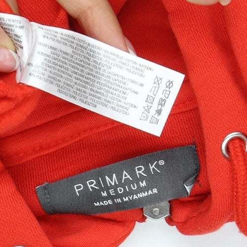 Primark Premium Men’s Red M Full Zip Hoodie Drawstring Pockets