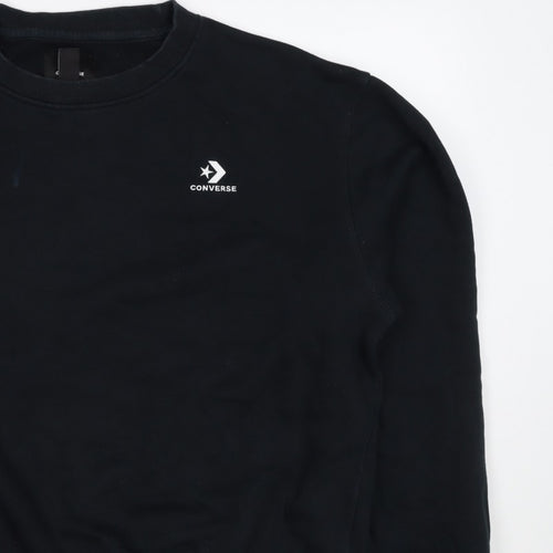 Converse Women’s Black M Logo Crew Neck Pullover Sweatshirt