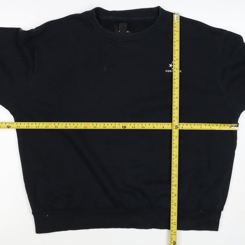 Converse Women’s Black M Logo Crew Neck Pullover Sweatshirt