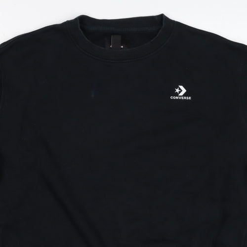 Converse Women’s Black M Logo Crew Neck Pullover Sweatshirt