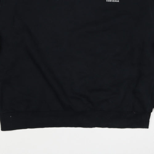 Converse Women’s Black M Logo Crew Neck Pullover Sweatshirt