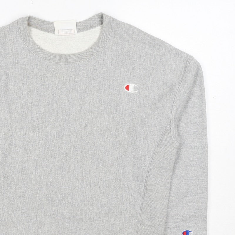 Champion Women Grey XS Reverse Weave Logo Crew Neck Pullover Sweatshirt