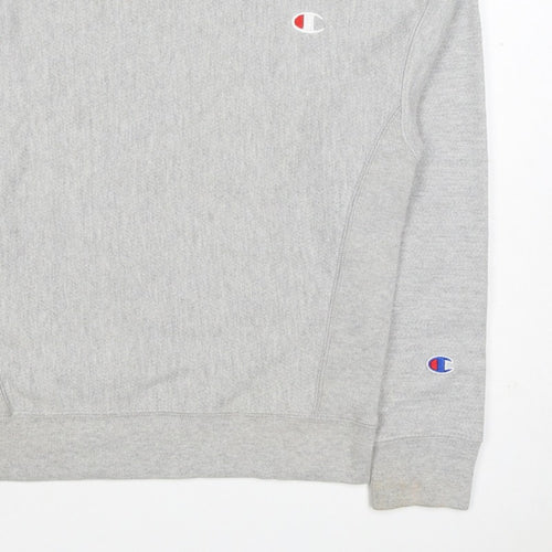 Champion Women Grey XS Reverse Weave Logo Crew Neck Pullover Sweatshirt