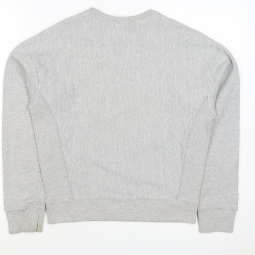 Champion Women Grey XS Reverse Weave Logo Crew Neck Pullover Sweatshirt