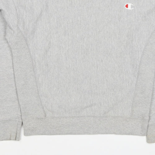 Champion Women Grey XS Reverse Weave Logo Crew Neck Pullover Sweatshirt