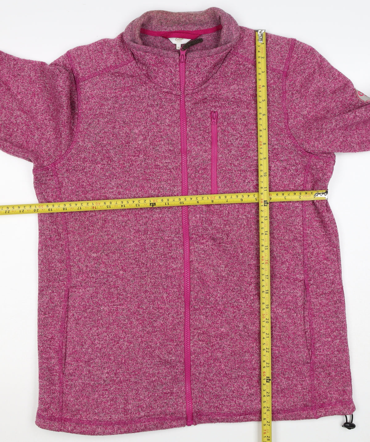 Cotton Traders Women’s Pink M Fleece Full Zip Collared Jacket