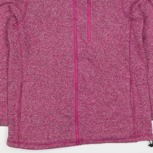 Cotton Traders Women’s Pink M Fleece Full Zip Collared Jacket