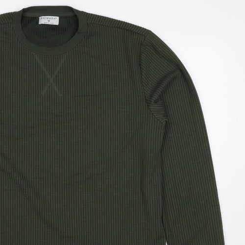 Primark Men’s Green M Ribbed Crew Neck Pullover Sweatshirt