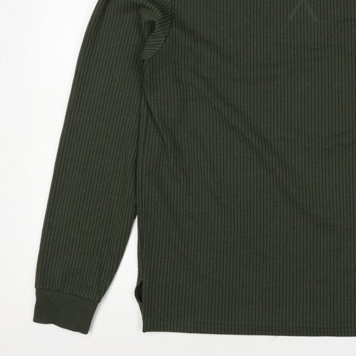 Primark Men’s Green M Ribbed Crew Neck Pullover Sweatshirt