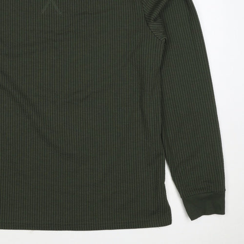 Primark Men’s Green M Ribbed Crew Neck Pullover Sweatshirt