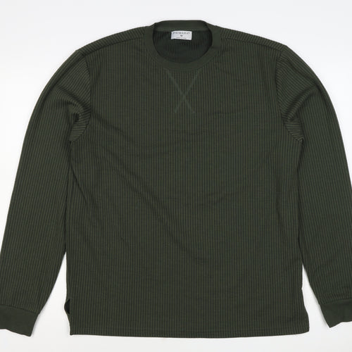 Primark Men’s Green M Ribbed Crew Neck Pullover Sweatshirt