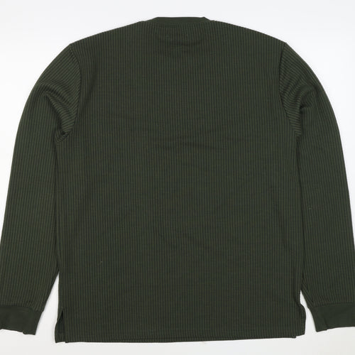 Primark Men’s Green M Ribbed Crew Neck Pullover Sweatshirt