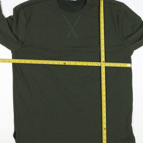 Primark Men’s Green M Ribbed Crew Neck Pullover Sweatshirt