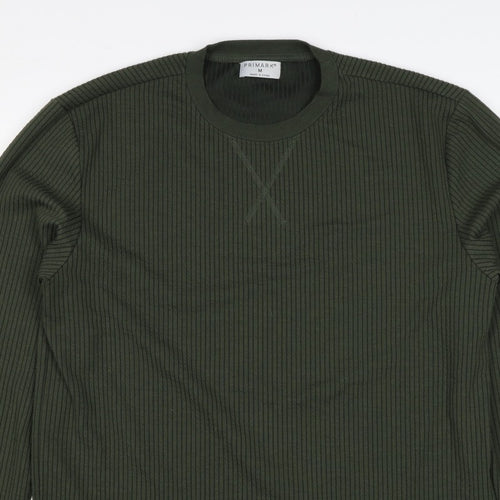 Primark Men’s Green M Ribbed Crew Neck Pullover Sweatshirt