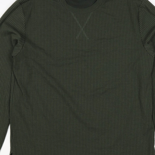 Primark Men’s Green M Ribbed Crew Neck Pullover Sweatshirt
